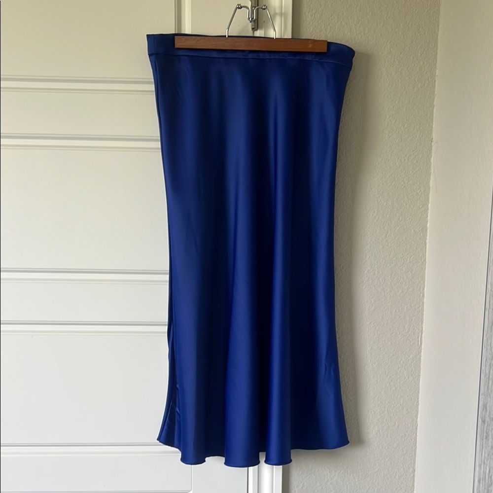NWOT. DELUC. Elegant Blue Women's Skirt- large